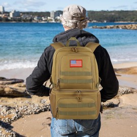 Tactical Double Deck Cooler Backpack for Men,Large Lunch Backpack with 2 Compartment,Soft Cooler Bag Water-Resistant Leak Proof Cooler Bag Beach Picnic