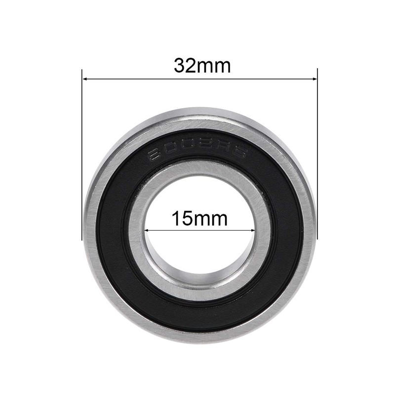 sourcing map 6002-2RS Deep Groove Ball Bearings 15mm x 32mm