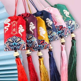 12pcs Japanese Lucky Charm, Japanese Lucky Charm, Blessing Bag, for Potted Plants, Car Mirrors, Doors