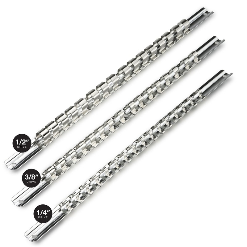 Neiko 03969A Socket Holder Rail, 3 Piece Organizer Set |