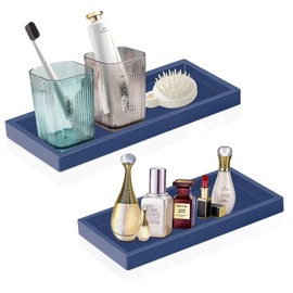 Bathroom Vanity Tray,Thick Original Silicone Soap Dispenser Tray,EGWON Shatterproof Toilet Tank Vanity for Dresser Tops,Bathroom Tray for Perfume,Soap Bottle