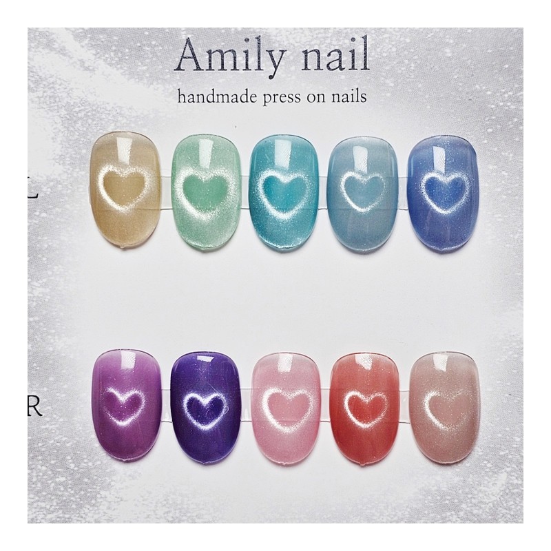 Heart Magnet [Handmade Nail Tip] Emily Nail - Oval /