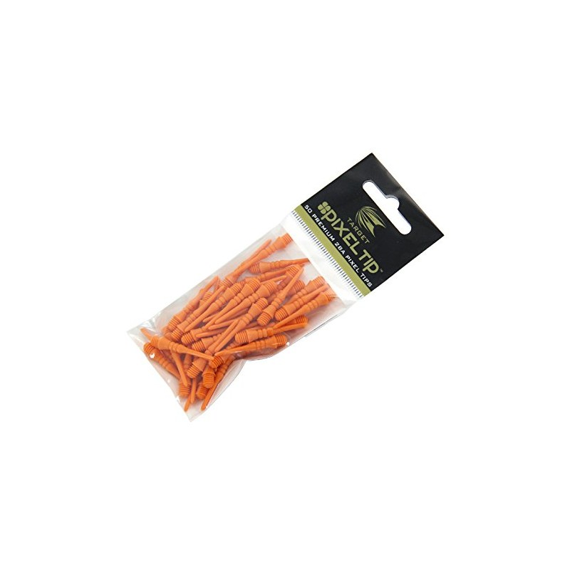 Pixel Tip 2BA Soft Dart Tips, Orange, Pack of 50