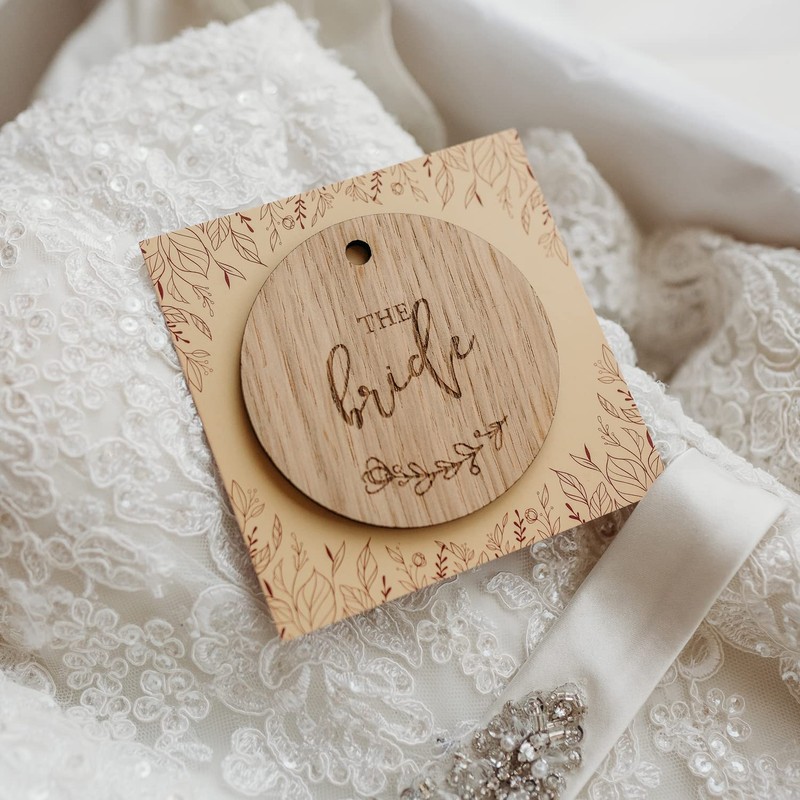 Wooden Wedding Suit Hanger Tag for Father of the Bride/Groom/Page