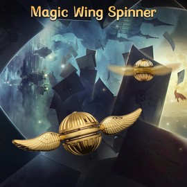 Golden Sphere Fidget Spinner Metal Fingertip Gyro Fidget Ball Toy for Fans of Magical World, Finger Hand Spinner Birthday Gift for Kid Adult, Small Desk Sensory Stress Relief Toy