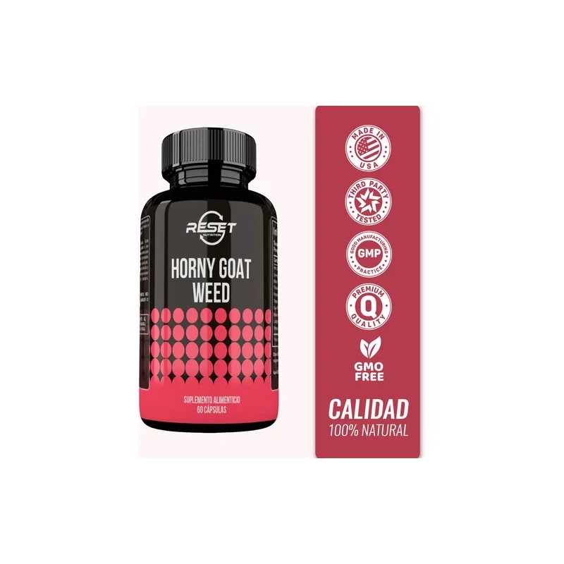 Reset Nutrition Horny Goat Energía Potencia Masculina 60cáps Sabor Sin
