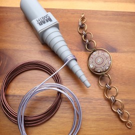 The Beadsmith Round Stepped Mandrel – Plastic Wire Wrap Tool – Creates 12 Diameters – Comfortable Handle – Will Not Mar Wire – Includes 3 Coils of Wire – Metal Jewelry Forming and Shaping Tool