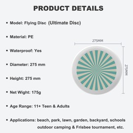 Uanvaha Retro Blue Swirl Ultimate Sport Discs 175g Boho Outdoor Flying Disc for Backyard, Beach, Park, Camping