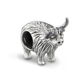 925 Sterling Silver Precious Metal Traditional Scottish Highland Cow Keepsake Bead Charm