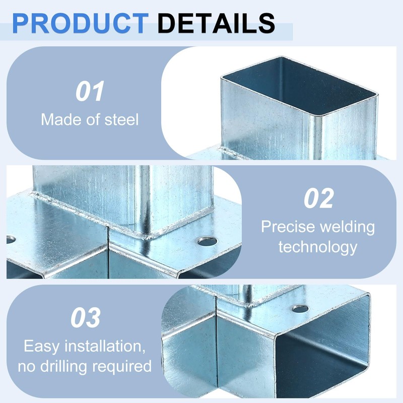 uxcell 3-Way Gazebo Brackets Kit, Right Angle Corner Bracket Woodworking