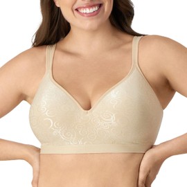 Bali Women's Comfort Revolution Wirefree Bra DF3463, Nude Swirl Pattern, 34DD