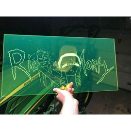 1/4" (0.236") Green Fluorescent Neon Acrylic Plexiglass Sheet 23.875"x11.875" Cast 6mm Thick Nominal Size Azm