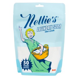 Nellie's Laundry Soda - Concentrated Laundry Detergent Powder - 50 Load Pouch - Gentle on Skin and Environment - Fragrance-Free - Made in Canada