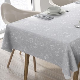 Oilcloth Tablecloth Washable Rectangular 140 x 180 cm Light Grey