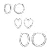 ALEXCRAFT Heart Hoop Earrings for Women, Sterling Silver 925 Hoop