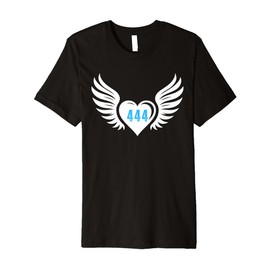 Angel Number 444 With Heart And Wings Of Angel Numerology Premium T-Shirt