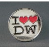 Metal Enamel Pin Badge Doctor Dr. Who - 'I Love DW'