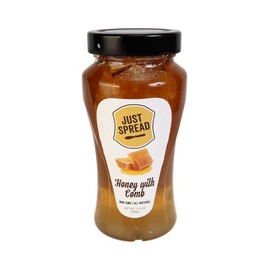 Just Spread 100% Pure Honey with Comb | Single-Sourced, All Natural Honey | Gluten Free, Non GMO, No Sweeteners | 17.6oz, 1 Pack (Wildflower Honey with Comb)