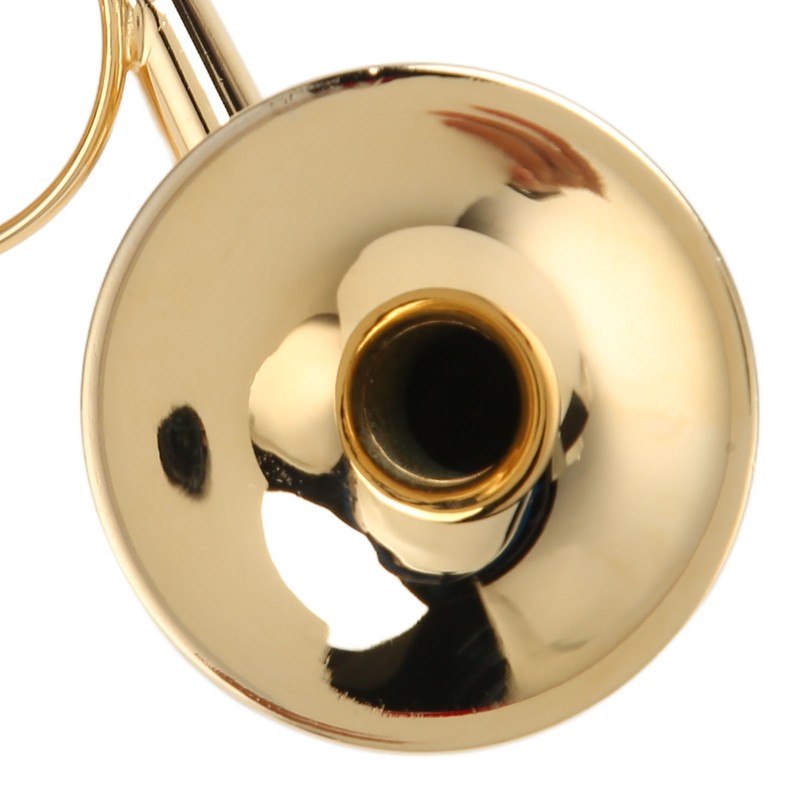 Miniature French Horn Model Brass Golden Stylish Exquisite Birthday Gift