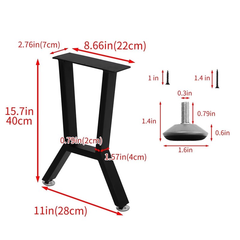 Yidi Metal Bench Legs, Heavy Duty Metal Coffee Table Legs