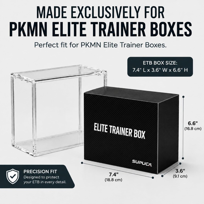 Supuca ETB Protector Case, 5mm Elite Trainer Box Acrylic Display