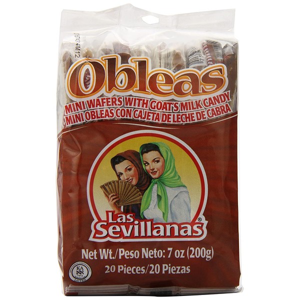 Mini Obleas with Cajeta (20 Delicious Wafers with Goat's Milk Candy), Packaging May Vary