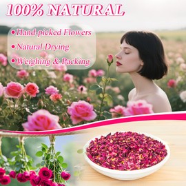 Sukh Dried Small Rose Petals - Natural Dry Red Rose Petals 3oz Organic Flowers and Herbs for DIY Spa Bath Salts,Soap Making,Candle,Resin Jewelry Crafts,Wedding Party Decoration and Confetti