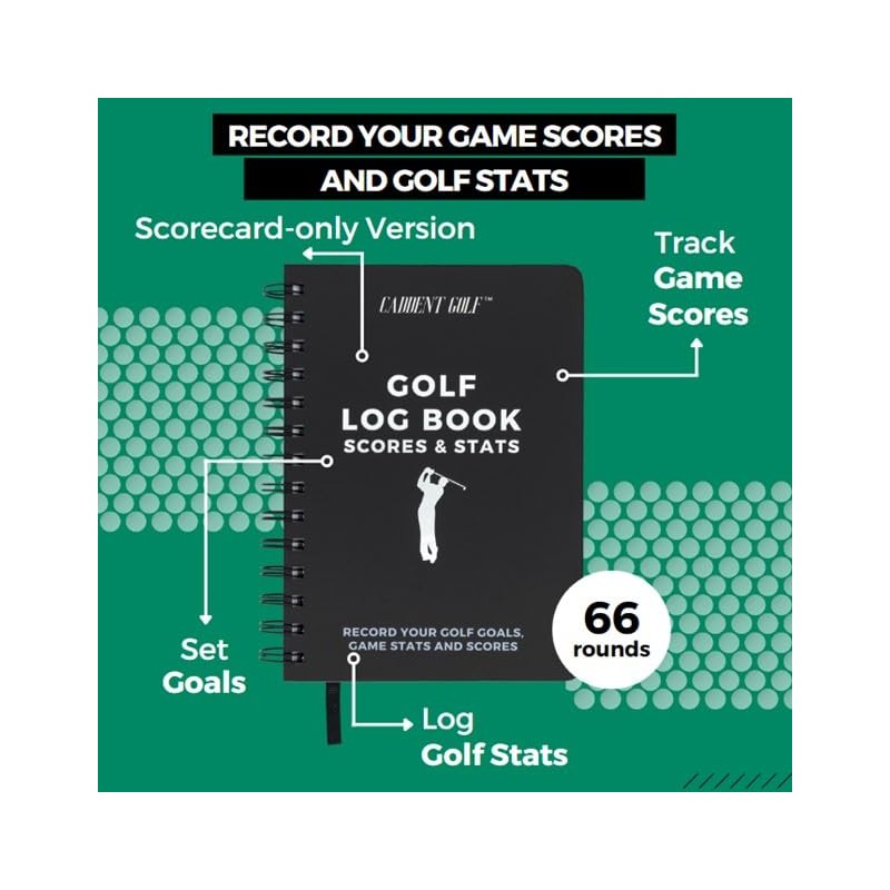 CADDENT GOLF Log Book - Wire-Bound Golf Notebook and Golf