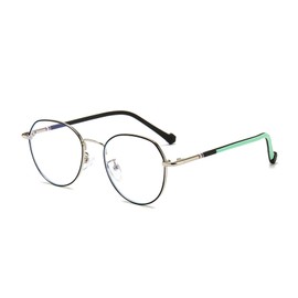Fantiace Blue Light Blocking Glasses Kids Eyeglasses Frame Small Round Clear Lens Glasses Circle Metal Frame Eyewear (C5)