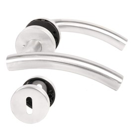 Vega Stainless Steel Door Handle with Pop-Up Spring - Warded Lock