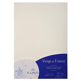 G. Lalo 41400L A4 Laid Card, 29.8 x 1.4 x 21 cm - White, Pack of 50 Sheets
