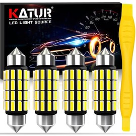 KATUR Bombilla C5W LED, 39mm 1.54'' Canbus Festoon LED 12V 24V 6000K Blanco Xenon 6411 6413 6423 6461 DE3425 DE3423 Bombillas Coche Cúpula Tablero Luz Tronco, 4pcs