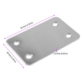 JEUIHAU 30 Pcs Stainless Steel Flat Joining Plates, Straight Mending Plates, Suppor Flat Brackets for Repairing and Fixing, Furniture, Beds, Tables, Shelves, Wood