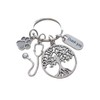 Veterinarian Appreciation Keychain, Veterinary Hospital Staff Gift, Pet & Animal Care Medical Professional; Tree, Paw Print, Stethoscope, & Thank You Charm Keychain