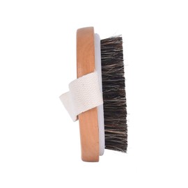Maltose Horsehair Body Brush, Natural Material, Oval Shaped, No Handle, For Bath, Body Wash Brush, Smooth Skin Wood