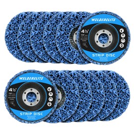 WelderElite 12-Pack Blue Stripping Discs for Angle Grinder 4-1/2" x 7/8" – Rust Paint Oxide & Contaminant Removal for Metal Wood & Plastic Surfaces