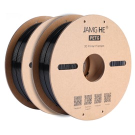 PETG Filament for 3D Printer, JAMG HE 1.75mm 1KG Precision +/- 0.02 mm PETG Filament Spool for 3D Printing Refills (2Black)