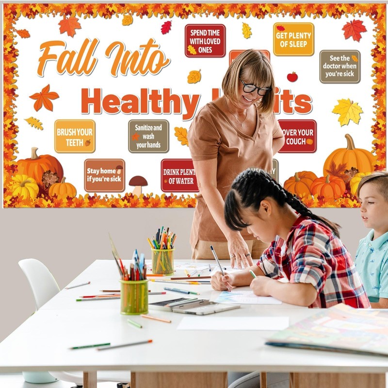 Fall Healthy Bulletin Board Decoration Set Healthy Habits Classroom Decor