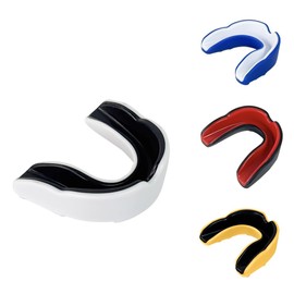Gum Shield Kids | Mouth Guard Boxing | Rugby Mouth Guard | Unisex and Dual Layer with Premium Protection Suitable for All Contact Sport (White+Black)