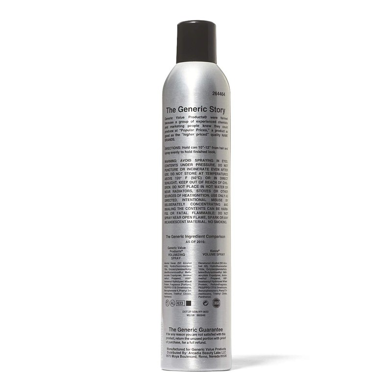 Generic Value Products Volumizing Hair Spray, Strong Hold, Control, and