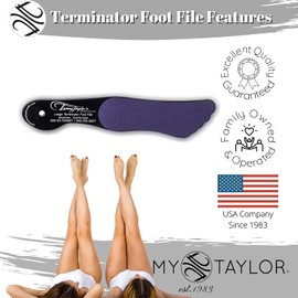 Tammy Taylor Large Purple Terminator Professional Pedicure Foot File | Hard, Dead, Cracked Skin, Callus Remover | Double the Average Durability
