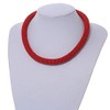Avalaya Chunky Red Beaded Stretch Choker Necklace/44cm L