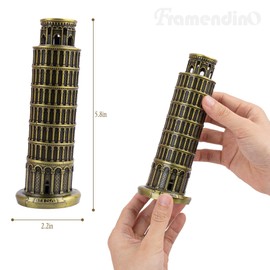 Framendino, Leaning Tower of Pisa Ornament Metal Statue Souvenir Figurine Model for Party Home Decoration