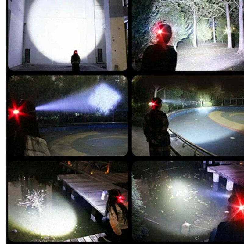 The Battery Connection Rechargeable Head light LED Tactical Headlamp Zoomable+2x