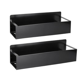 Magnetic Spice Rack for Fridge, Drill-Free Spice Organiser Made of Carbon Steel for the Kitchen, Black, Set of 2 (Large & Small) | Bohrfrei für Kühlschrank & Metallflächen. Praktischer Organizer in Groß & Klein – ideal zur platzsparenden Küchengestaltung