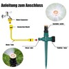 4pcs 360° Drehbarer Gartensprenger, Rasensprenger,Wassersprenger Einstellbar Automatische, Wassersprenger für Garten,Rasen,