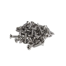 [YJB PARTS] Pickguard Screws, Millimeter Size, Pack of 50, Made in Japan (Chrome)