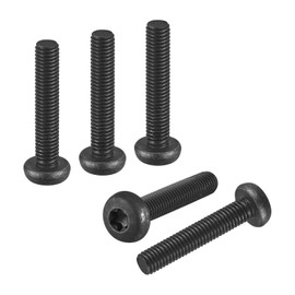 DTGN M8x40mm Pan Head Torx Security Screw - 12Pack - Good for Machinery - Carbon Steel Button Head Torx Bolt Star Drive Security Fasteners - Black