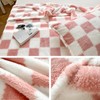 Grexenta Checkered Flannel Throw Blanket, Soft Cosy Checkerboard Grid Pattern