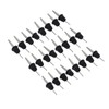 24pcs Stainless Steel Bottle Pourers with Black Plastic Cover Conical